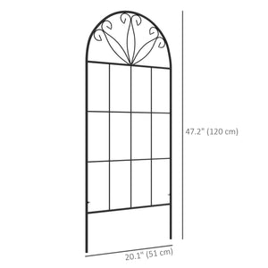 Metal Garden Trellis Pack of 2 for Climbing Plants, Arched Grid Trellis Panels, 20" x 60", Black – view 9