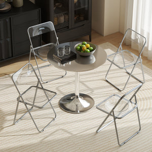 4 Pack Acrylic Foldable Chairs, Transparent Folding Chairs for Living Room, Home Office, Party, Clear – view 6