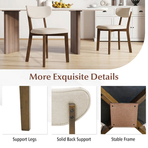 Dining Chairs Set of 4 with Solid Rubber Wood Frame-White view 9