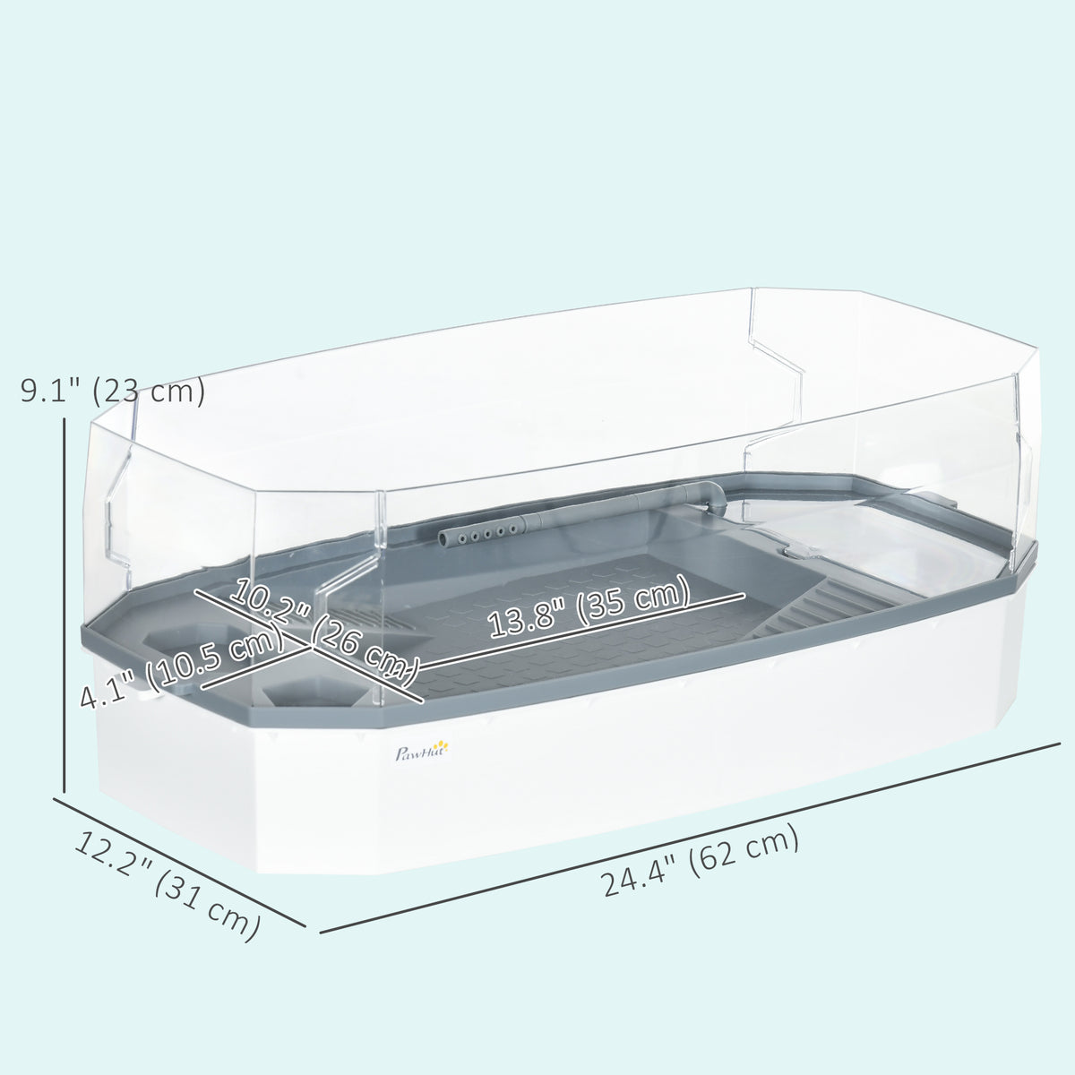 Turtle Tank Kit, Turtle Aquarium with Basking Platform, Water Pump, Filter Layer Design, Reptile Habitat