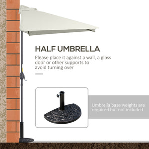 8ft Half Umbrella Outdoor Balcony Parasol Patio Garden Outdoor Window Sun Shade w/ 5 Ribs Beige – view 5