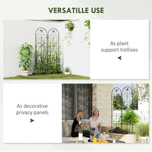 Set of 2 Metal Garden Trellis, Decorative Trellis Panels, Bird Design, 120 x 50 cm, Black – view 19