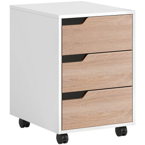 3 Drawer File Cabinet, Mobile Vertical Filing Cabinet with Wheels