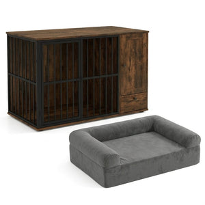 Dog Crate Furniture & Cooling Gel Dog Bed for Small and Medium Dogs view 3