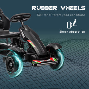 Aosom Pedal Go Kart for Kids, Pedal Car with Adjustable Bucket, Handbrake, 4 Rubber Wheels Powered Ride