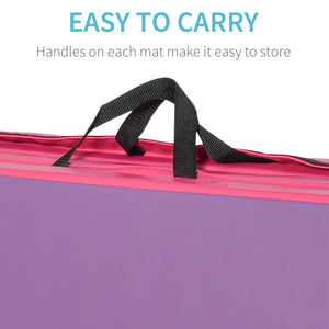 Soozier 4'x10'x2" Folding Gymnastics Tumbling Mat, Exercise Mat with Carrying Handles for Yoga, MMA, Martial Arts, Dark