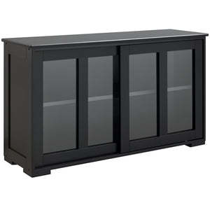 Modern Kitchen Sideboard, Stackable Storage Cabinet, Sliding Glass Door Console