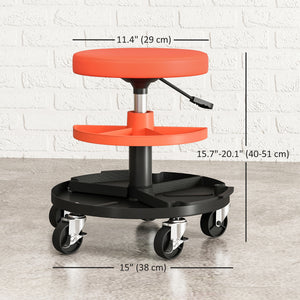 Rolling Garage Stool, 300 LBS Capacity Mechanic Stool with 2.5" Wheels, Tool Trays Storage – view 9