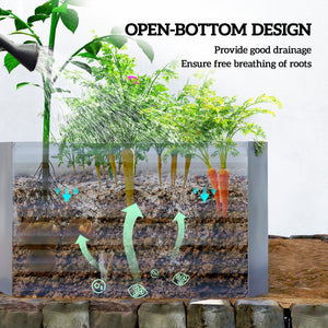 6' x 3' x 2' Raised Garden Bed, Galvanized Planter Box for Growing Flowers, Herbs and Vegetables, Brown – view 26