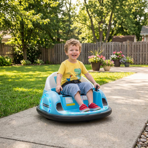 Qaba 12V Bumper Car for Toddlers, Ride On Car with 360 Degree Remote Control, Lights Music Horn, for 1.5-5 Years