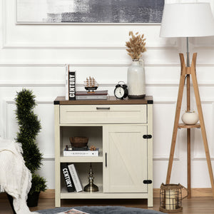 Rustic Barn Door Storage Cabinet Modern Farmhouse Buffet Sideboard for Kitchen & Dining Room Dark Oak – view 21