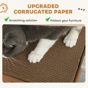 Multi-Level Cardboard Cat House, Corrugated Cardboard Play Condo with Scratching Pads for Indoor Kittens