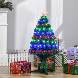 3FT Pre-lit LED Optical Fiber Christmas Tree Artificial Holiday Decor with Stand