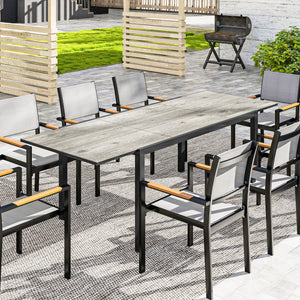 63"-94.5" Extendable Patio Dining Table for 6-8 Person, Outdoor Dining Table with Aluminium Edging – view 14