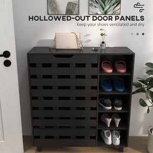 Shoe Cabinet, 21 Pair Shoe Storage Cabinet Organizer with 5-tier Double Door Cupboard and 5-tier Open – view 13