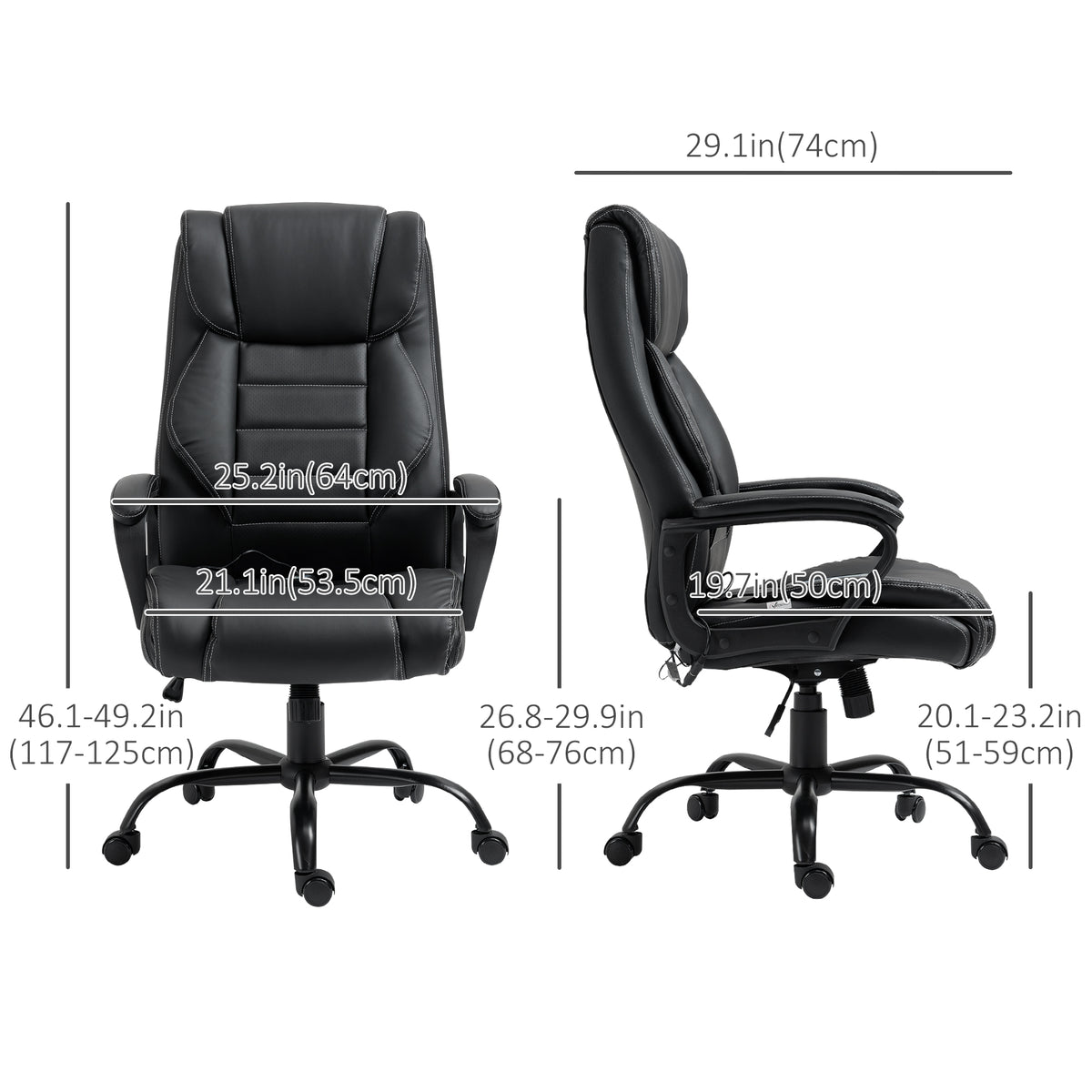 Massage Office Chair, High Back Executive Office Chair with 6-Point Vibration, Timer, Adjustable Height – view 2