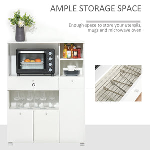 Compact Kitchen Pantry Cabinet Server Hutch Storage Buffet with Microwave Oven Stand Drawer and Shelves – view 4