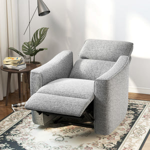 Power Recliner Chair, Chenille Upholstered Recliner Chair with USB Ports, Footrest, Dark Grey – view 14