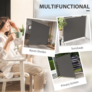 Single Panel Room Divider, UV30+ Privacy Screen, Indoor Outdoor Privacy Panel with Stable Base, Beige – view 17