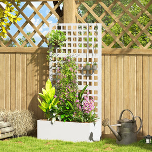 Galvanized Raised Garden Bed Planter Box with Trellis for Climbing Plants, Vegetable, Vines – view 21