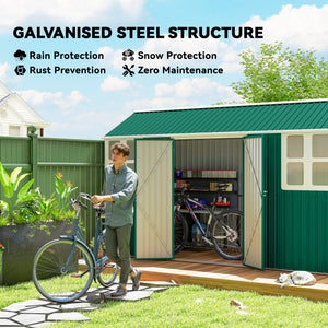 8.5' x 5.5' Metal Garden Storage Shed, Outdoor Tool Storage House with Lockable Door, Vents, Sloped Roof – view 24