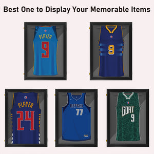 Set of 3 Jersey Display Frame Case, Acrylic Sports Shirt Shadow Box for Basketball Football Baseball, 23.5" x 31.5", Black