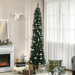 6FT Artificial Snow Dipped Christmas Tree Xmas Pencil Tree Holiday Home Indoor Decoration with Foldable – view 14