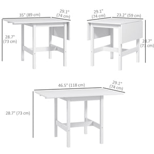 Solid Wood Kitchen Table, Farmhouse Drop Leaf Tables for Small Spaces, Folding Dining Table, Nature Wood