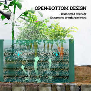 6' x 3' x 2' Raised Garden Bed, Galvanized Planter Box for Growing Flowers, Herbs and Vegetables, Brown – view 19