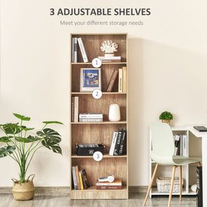 5-Tier Bookcase, Storage Bookshelf with Adjustable Shelves, Display Shelves for Living Room, Home Office – view 4