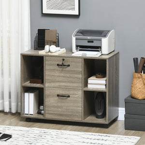 Lateral Filing Cabinet with Wheels and Lockable Drawer, File Cabinet – view 7