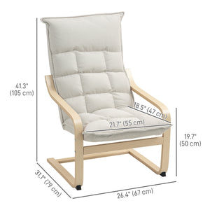 Modern Armchair, Upholstered Accent Chair with Curved Leg and Arm, Leisure Lounge Chair for Living Room – view 9