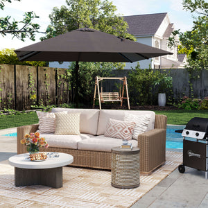8' x 8' Square Patio Hanging Offset Umbrella with 360° Rotation – view 19
