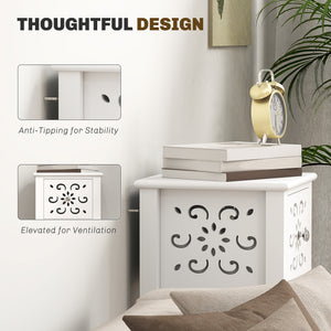 Nightstand Set of 2 with Drawer and Open Storage Shelf Black – view 12