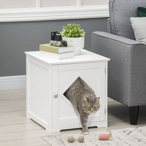 Cat Litter Box Enclosure End Table, Indoor Cat Washroom with Magnetic Door – view 14