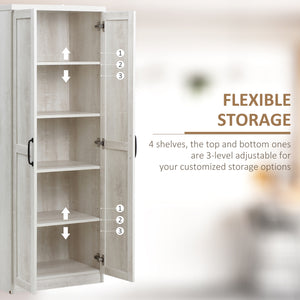 63" Kitchen Storage Cabinet, 5-tier Pantry Cabinet with Doors and Adjustable Shelves for Dining Room, Black – view 25