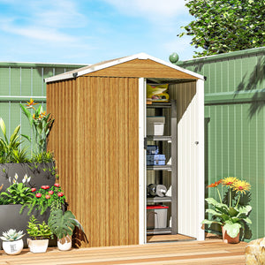 4.5 x 3ft Outdoor Storage Shed, Waterproof Metal Garden Shed with Lockable Door for Backyard, Patio, Lawn – view 21