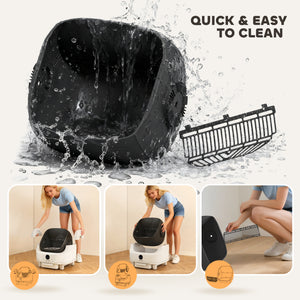 Open-Top Self Cleaning Cat Litter Box, Automatic Cat Litter Box with Integrated Safety Protection