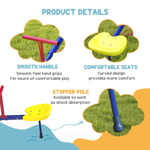 Kids Metal Seesaw Teeter Totter Children's Playground Equipment for Garden Outdoor Indoor Swing, 4 Seats