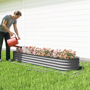 4.9 x 2 x 1ft Galvanized Raised Garden Bed Kit, Metal Planter Box with Safety Edging, Black – view 65