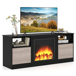 Entertainment Center with Adjustable Shelf & Open Compartment for 65” TVs-Black view 7