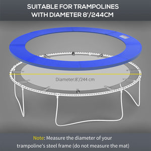 ⌀8ft Trampoline Pad ⌀96" Spring Safety Replacement Gym Bounce Jump Cover EPE Foam, No Holes for Pole, Blue – view 4