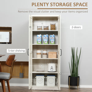 63" Kitchen Storage Cabinet, 5-tier Pantry Cabinet with Doors and Adjustable Shelves for Dining Room, Black – view 24