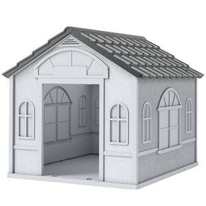 26" Plastic Dog House Outdoor with Air Vents, for Small Medium Dogs, Blue – view 8