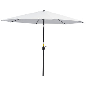 10' x 8' Round Market Umbrella, Patio Umbrella with Crank Handle and Tilt, Outdoor Parasol for Garden, Blue – view 57