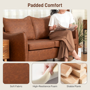 55" Loveseat Sofa, Small 2 Seater Couch with Solid Wood Legs – view 3
