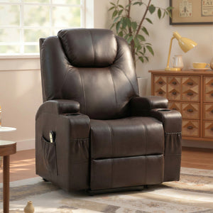 Power Lift Recliner Chair for Elderly, PU Leather Lift Chair with Thick and High Back, Footrest, Remote – view 13