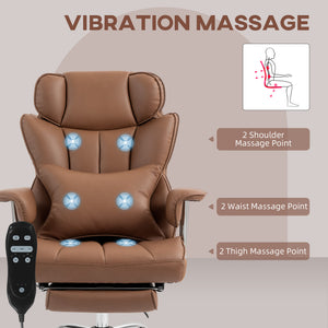 400LBS Massage Office Chair, Executive Office Chair with 6-Point Vibration, Footrest and Lumbar Support – view 10