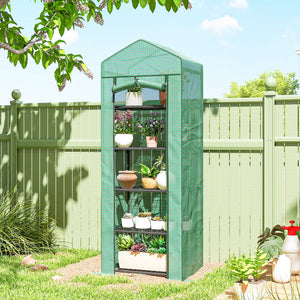 5 Tier Mini Greenhouse, Portable Outdoor Flower Stand with Shelf Clips, Indoor Greenhouse with Steel Frame – view 9