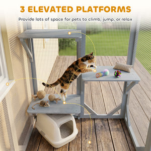 71"L Catio Outdoor Cat Enclosure, Indoor Cat Cage, Pet House, Small Animal Hutch for 1-2 Rabbit, Kitten – view 12